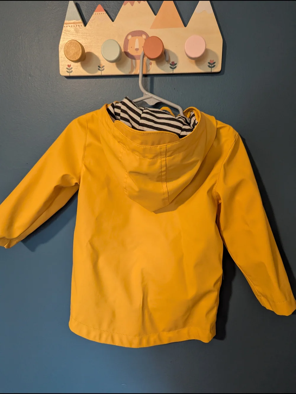 Cat & Jack Toddler Yellow Rain Jacket with Striped Lining